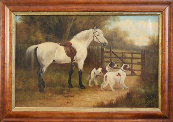 William Howard Hardy (19th C.) Studies of horses and gundogs 15 x 23in.